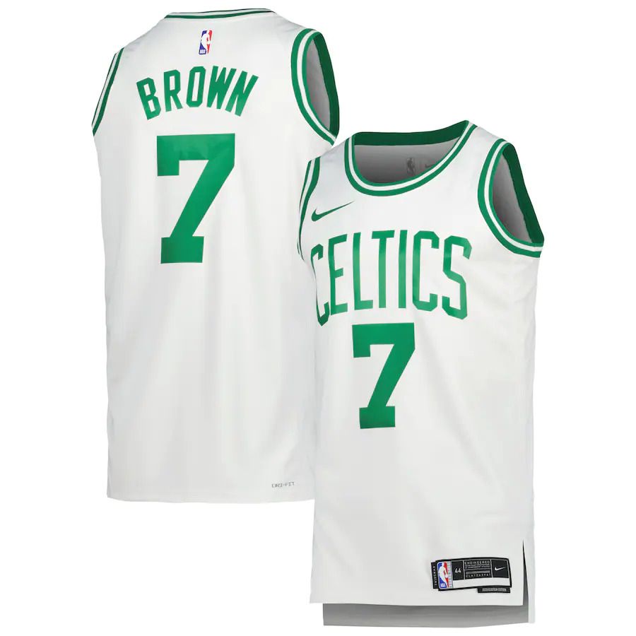 Men Boston Celtics #7 Jaylen Brown Nike White Association Edition 2022-23 Swingman NBA Jersey->customized nba jersey->Custom Jersey